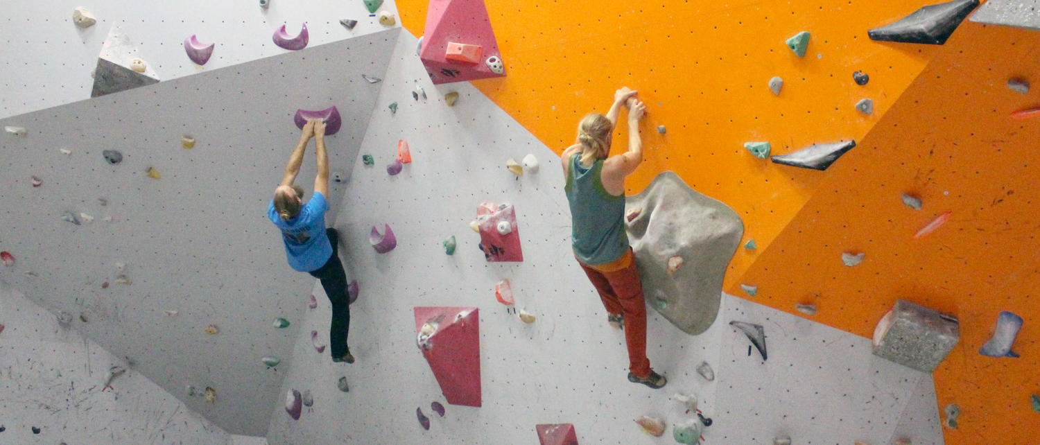 Two climbers on the wall